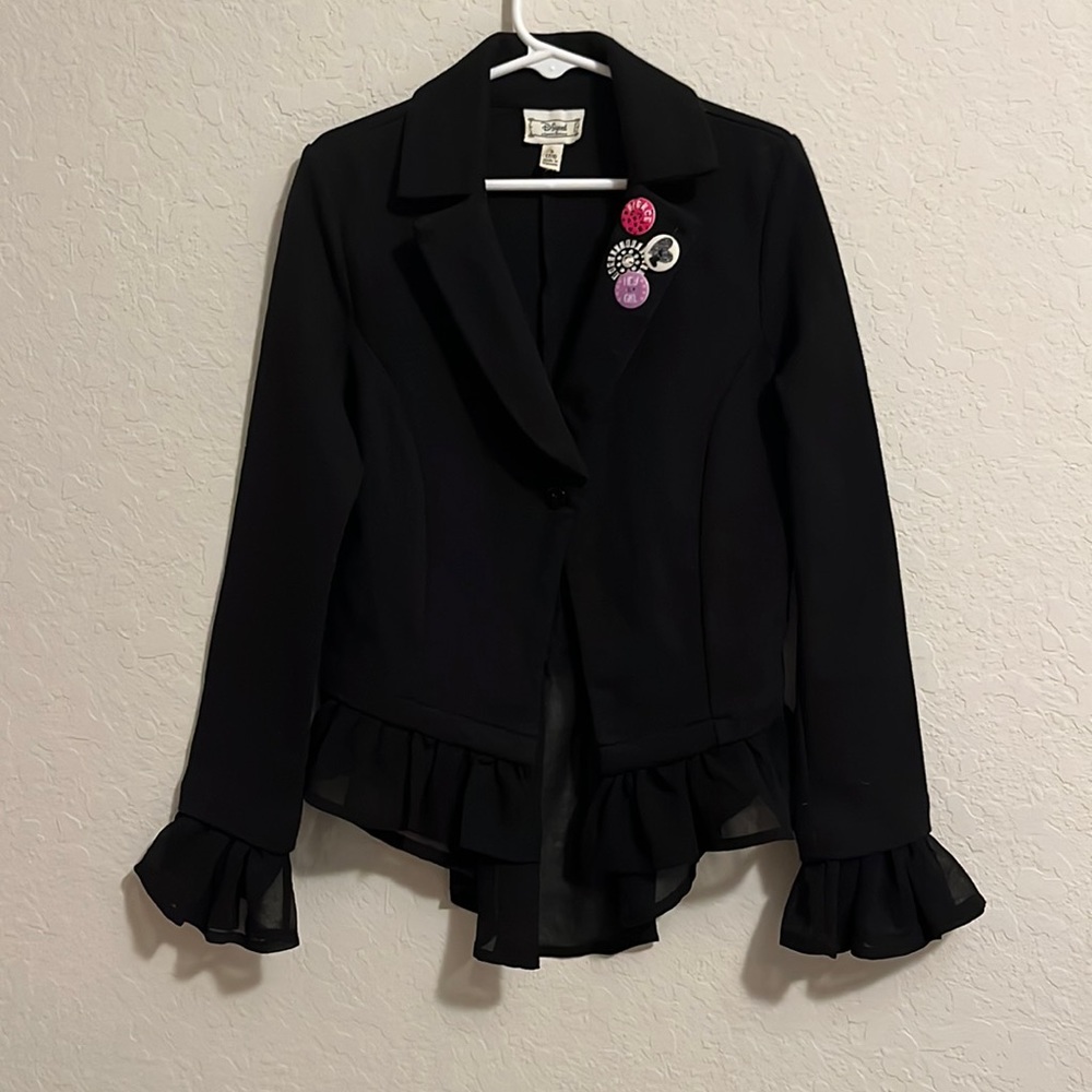 ❤️❤️ D-Signed Special Edition Girls Black Laced Tail Jacket Sz S 7/8 DISNEY